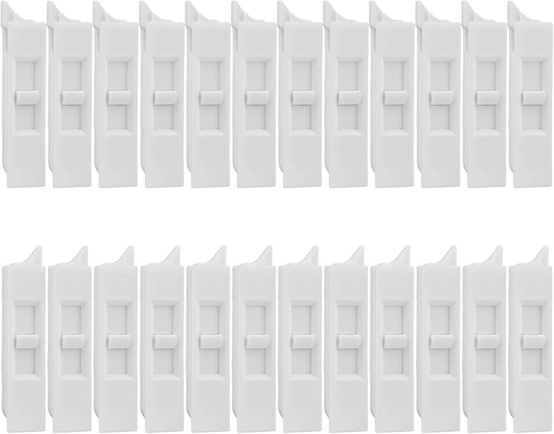 JPKTA 24 Pcs Window Tilt Latch Pairs Spring Loaded Sliding Window Latch Lock Snap-in White Vinyl Plastic Construction for Home Window Accessories Parts - Image 1